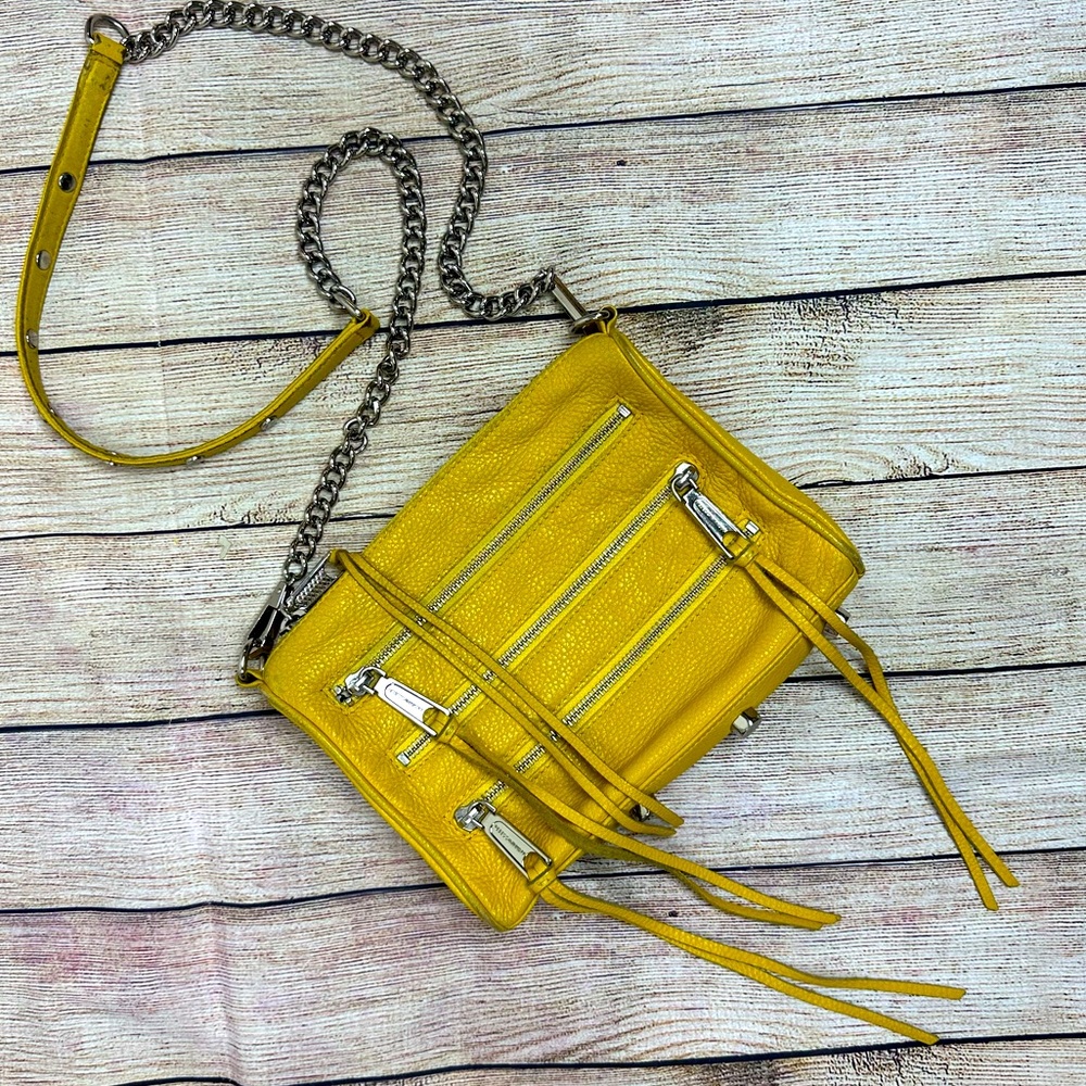 Rebecca Minkoff Leather Triple Zip Crossbody, Yellow
